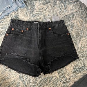 Zara black denim shorts